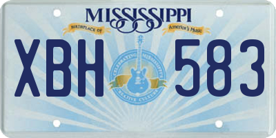 MS license plate XBH583