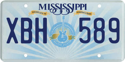 MS license plate XBH589