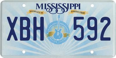MS license plate XBH592