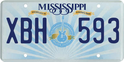 MS license plate XBH593