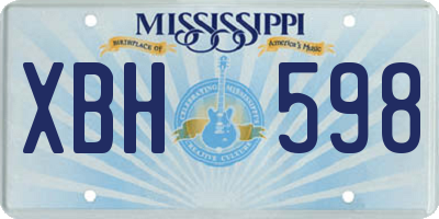 MS license plate XBH598