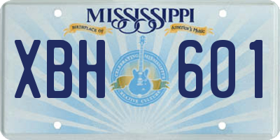 MS license plate XBH601