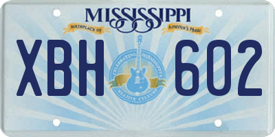 MS license plate XBH602