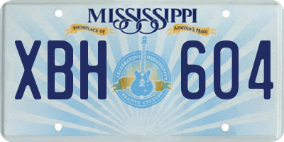 MS license plate XBH604