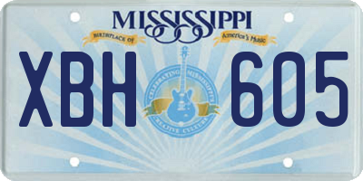 MS license plate XBH605