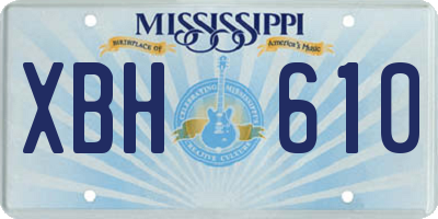 MS license plate XBH610