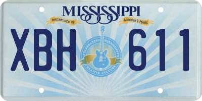 MS license plate XBH611
