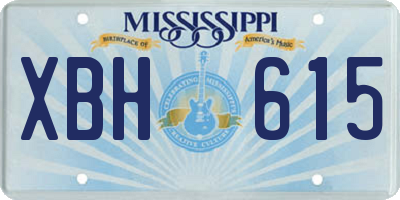 MS license plate XBH615