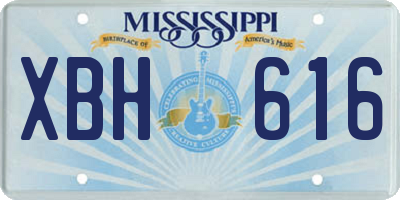MS license plate XBH616