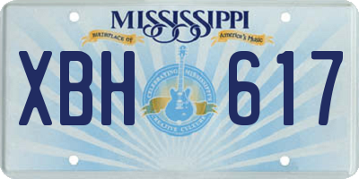 MS license plate XBH617