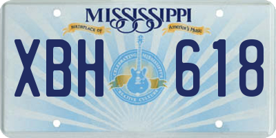 MS license plate XBH618