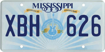 MS license plate XBH626