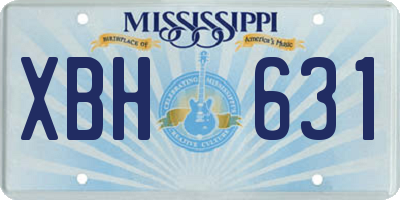 MS license plate XBH631