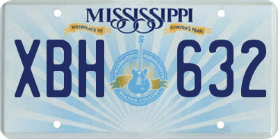 MS license plate XBH632
