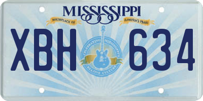 MS license plate XBH634