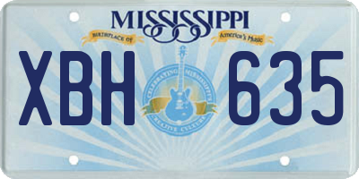 MS license plate XBH635
