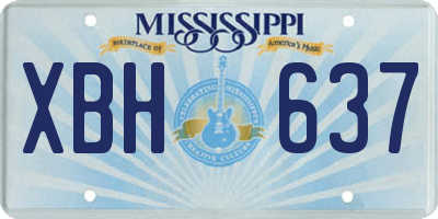MS license plate XBH637