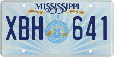 MS license plate XBH641