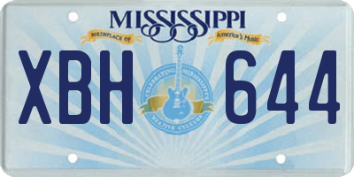 MS license plate XBH644