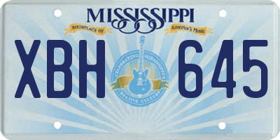 MS license plate XBH645