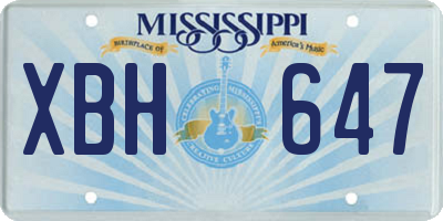 MS license plate XBH647