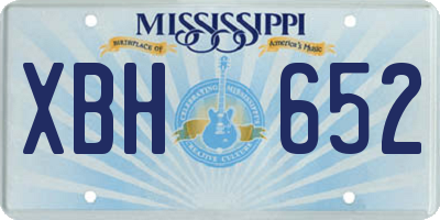 MS license plate XBH652