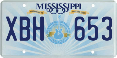 MS license plate XBH653