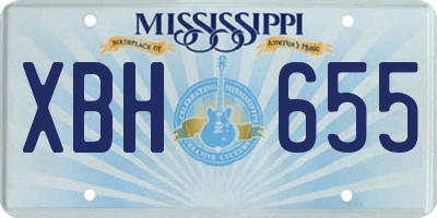 MS license plate XBH655