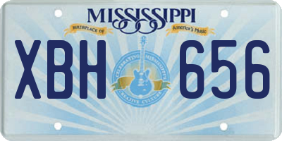MS license plate XBH656