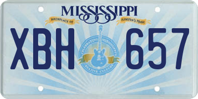 MS license plate XBH657