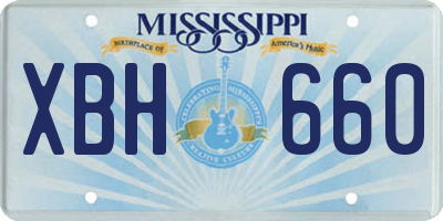 MS license plate XBH660