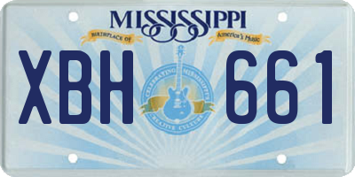 MS license plate XBH661