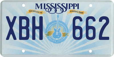 MS license plate XBH662