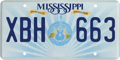 MS license plate XBH663