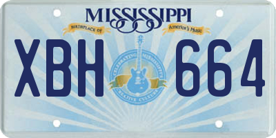 MS license plate XBH664