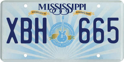 MS license plate XBH665