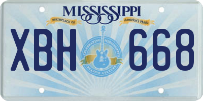 MS license plate XBH668