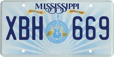 MS license plate XBH669