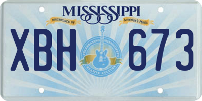 MS license plate XBH673