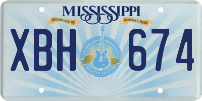 MS license plate XBH674
