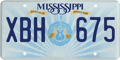 MS license plate XBH675
