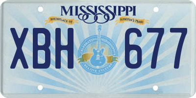 MS license plate XBH677