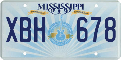 MS license plate XBH678