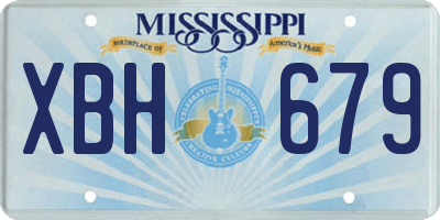 MS license plate XBH679