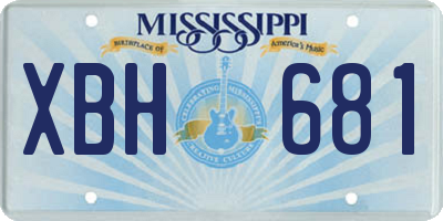 MS license plate XBH681