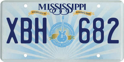 MS license plate XBH682