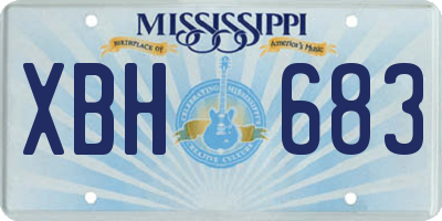 MS license plate XBH683