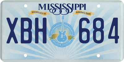 MS license plate XBH684