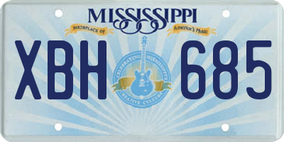 MS license plate XBH685