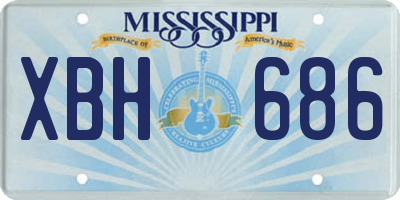 MS license plate XBH686